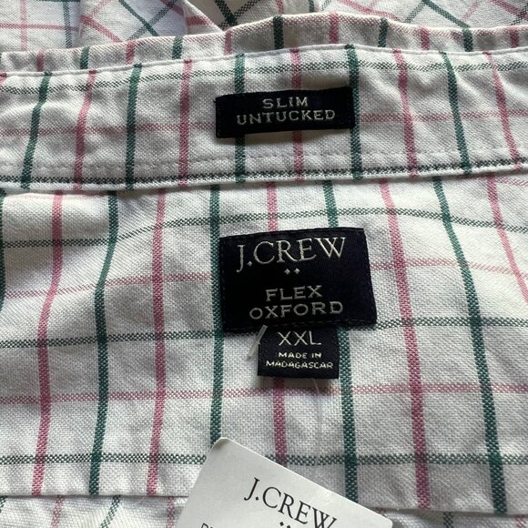 J.Crew Flex Oxford Slim Untucked Men's XXL Button Down 100% Cotton Shirt - Picture 5 of 15